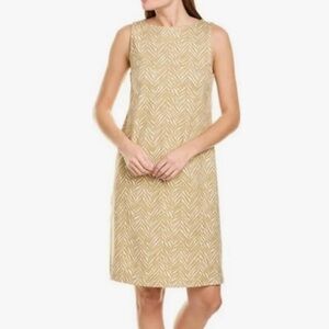 J. McLaughlin Woman’s Summer Dress Size M Yellow White Sleeveless Rayon Nylon